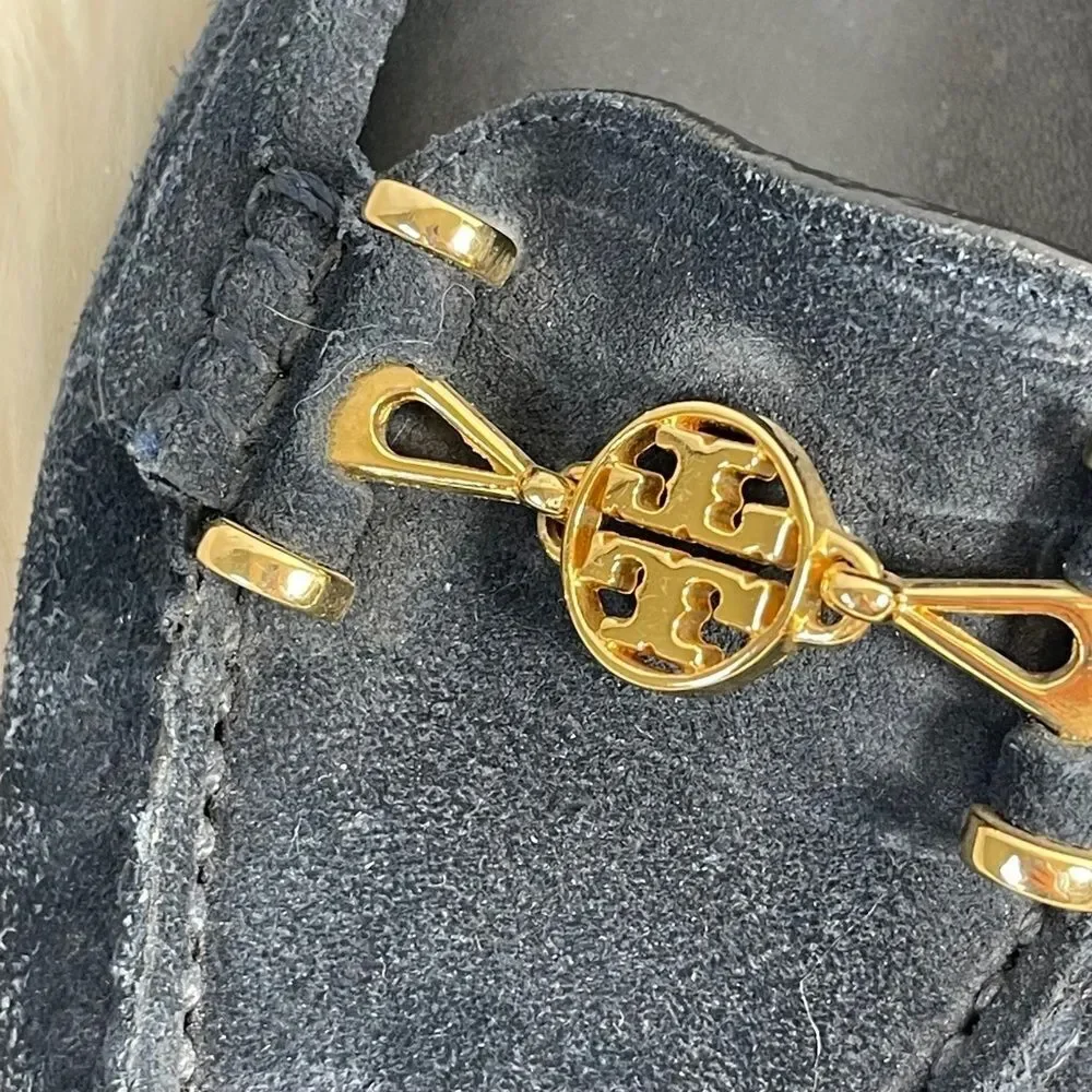 Tory Burch Daria Navy Suede Driving Moccasin Sz 7‎